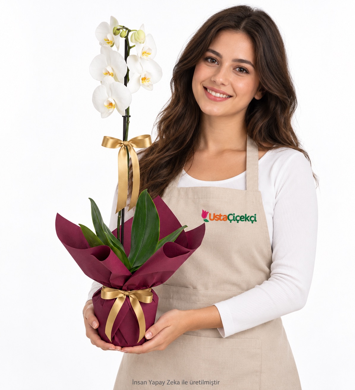 Bordo Şıklık Beyaz Orkide